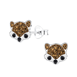 Silver Fox Stud Earrings - 19386