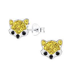 Silver Fox Stud Earrings - 19385