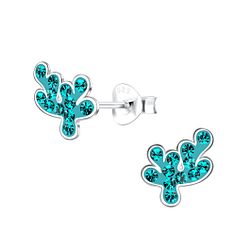 Silver Coral Stud Earrings - 19335