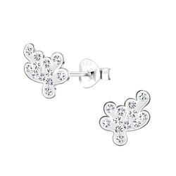 Silver Coral Stud Earrings - 19335