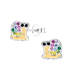 Silver Snail Stud Earrings - 19285