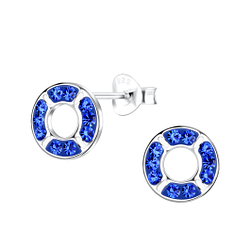 Silver Rubber Ring Stud Earrings - 19396