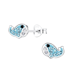 Silver Whale Stud Earrings - 19417