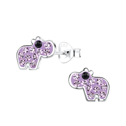 Silver Hippopotamus Stud Earrings - 19430