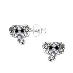 Silver Elephant Stud Earrings - 19435