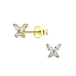 Silver Butterfly Stud Earrings - 20741