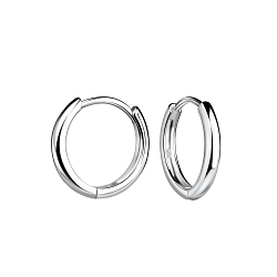 13mm Silver Huggie Earrings - 19407