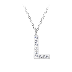 Silver Letter L Necklace - 19544