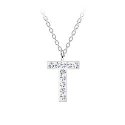 Silver Letter T Necklace - 19546 Silver Letter T Necklace - 19546