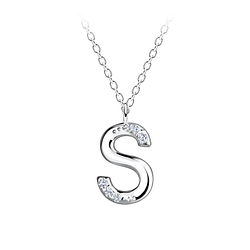 Silver Letter S Necklace - 19567