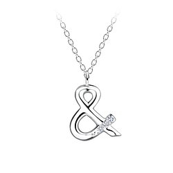 Silver Letter & Necklace - 19552