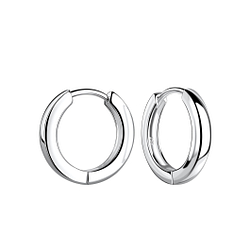 15mm Silver Huggie Earrings - 19540