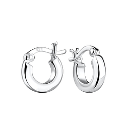 10mm Silver French Lock Hoop Earrings - 19519 10mm Silver French Lock Hoop Earrings - 19519