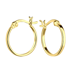 16mm Silver French Lock Hoop Earrings - 19611
