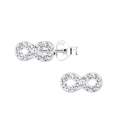 Silver Infinity Stud Earrings - 19666