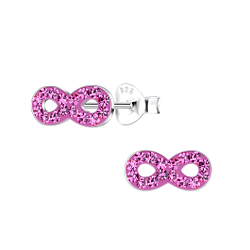 Silver Infinity Stud Earrings - 19666 Silver Infinity Stud Earrings - 19666