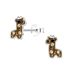Silver Giraffe Stud Earrings - 19631