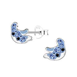 Silver Stingray Stud Earrings - 19624
