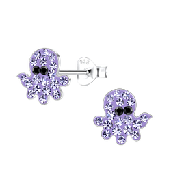 Silver Octopus Stud Earrings - 19711