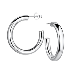 Silver Half Hoop Stud Earrings - Wholesale - 19701 Silver Half Hoop Stud Earrings - Wholesale - 19701