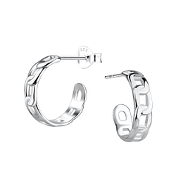 Silver Half Hoop Earrings - 19729