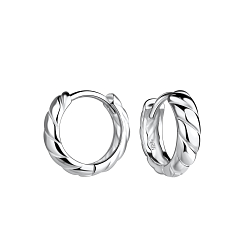 13mm Silver Twisted Huggie Earrings - 19730