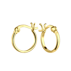 12mm Silver French Lock Hoop Earrings - 19676