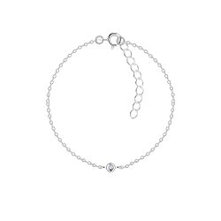 Silver Single Stone Bracelet - 19912