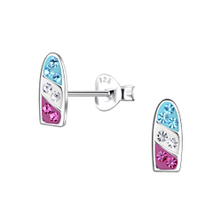 Silver Surfboard Stud Earrings - 19942