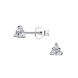 Silver Triangle Stud Earrings - 19913 Silver Triangle Stud Earrings - 19913
