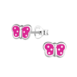 Silver Butterfly Stud Earrings - 20041