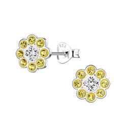Silver Flower Stud Earrings - 19974