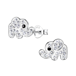 Silver Elephant Stud Earrings - 20023