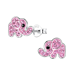 Silver Elephant Stud Earrings - 20021