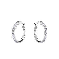 16mm Silver French Lock Hoop Earrings - 19951