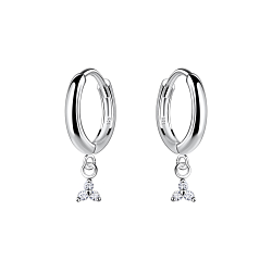 Silver Geometric Charm Huggie Earrings - Wholesale - 20006 Silver Geometric Charm Huggie Earrings - Wholesale - 20006