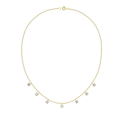 4mm Round Cubic Zirconia Silver Necklace - 19991