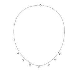 4mm Round Cubic Zirconia Silver Necklace - 19990