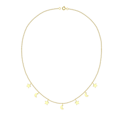 Silver Moon and Star Necklace - 19999