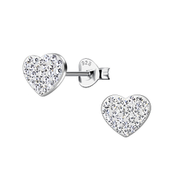 Silver Heart Stud Earrings - 20132