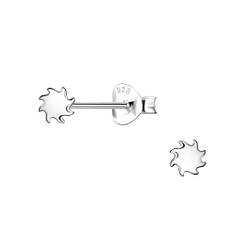Silver Sun Stud Earrings - 20231