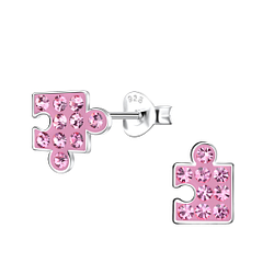 Silver Puzzle Stud Earrings - 20171