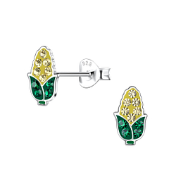 Silver Corn Stud Earrings - 20099 Silver Corn Stud Earrings - 20099