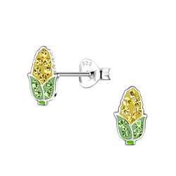 Silver Corn Stud Earrings - 20098 Silver Corn Stud Earrings - 20098