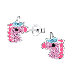 Silver Unicorn Stud Earrings - 20168