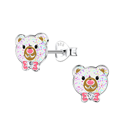 Silver Bear Stud Earrings - 20260