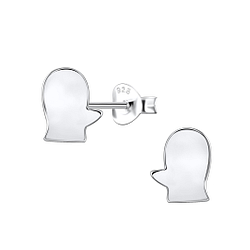 Silver Glove Stud Earrings - 20229