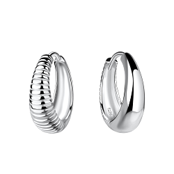 16mm Silver Huggie Earrings - 20122 16mm Silver Huggie Earrings - 20122