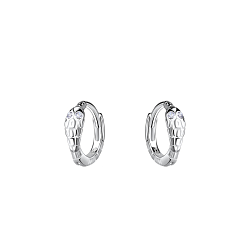 9mm Silver Snake Huggie Earrings - 20114