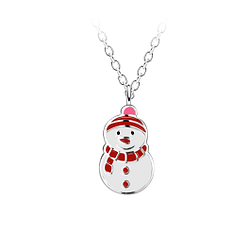 Silver Snowman Necklace - 14697 Silver Snowman Necklace - 14697